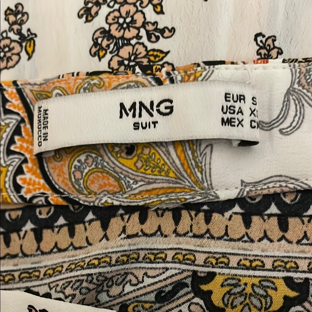Mango Orange Black Midi Skirt Resort Wear